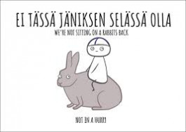 Finnish Nightmares -postikortti - Ei tässä jäniksen selässä olla