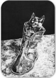 Kissa saappaassa -tarra