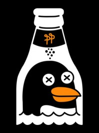 Perjantai-Pingviini pullossa -postikortti (Fok_It)