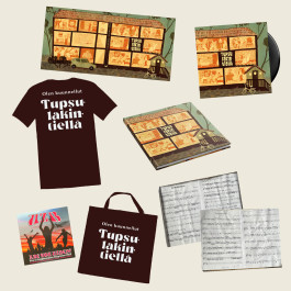 Tupsulakintiellä-supersetti: kirja, LP, juliste, t-paita, kangaskassi, nuottivihko ja UZB: Are you uzbed? -CD (ENNAKKOTILAUS)