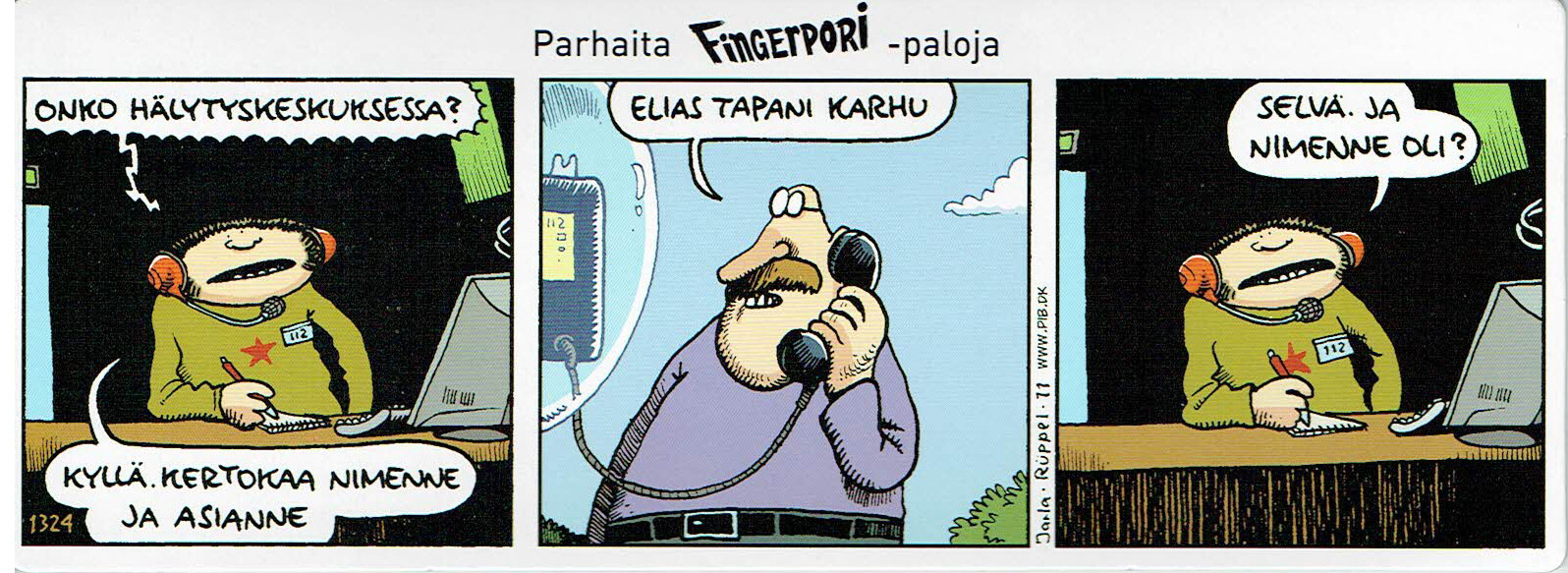 Fingerpori-sarjakuvataulu - Elias Tapani Karhu