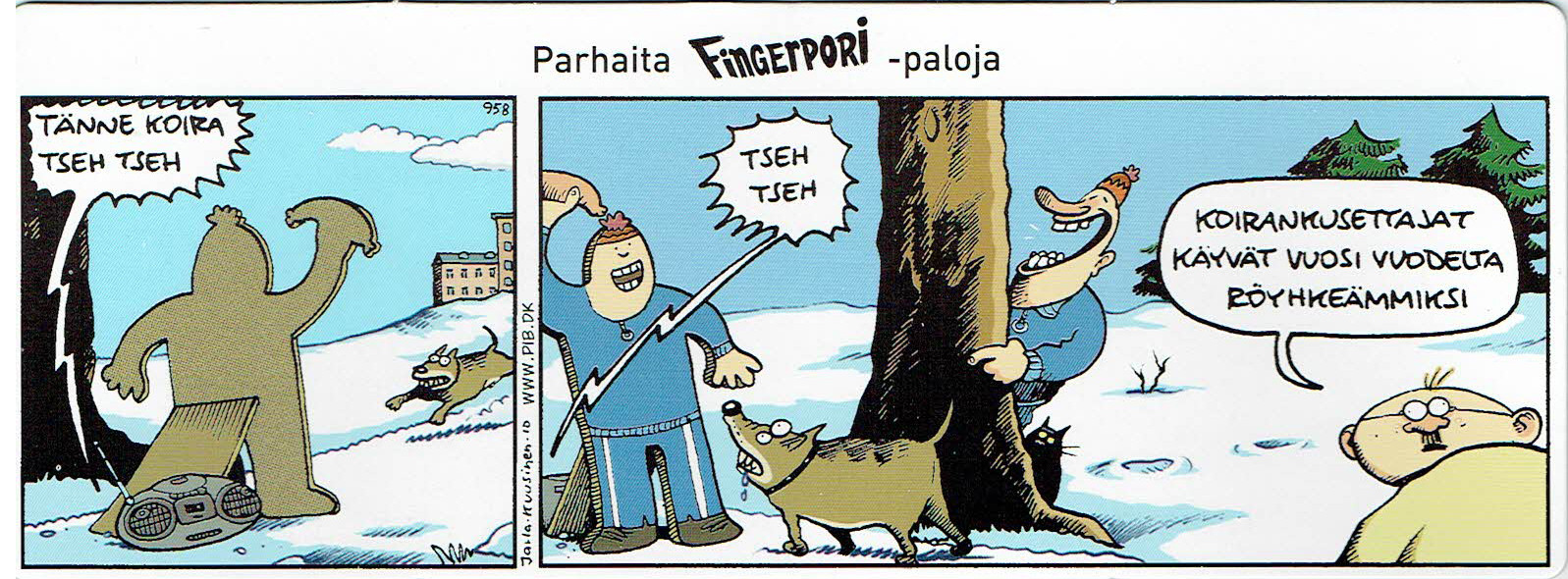 Fingerpori-sarjakuvataulu - Koiran kusettajat