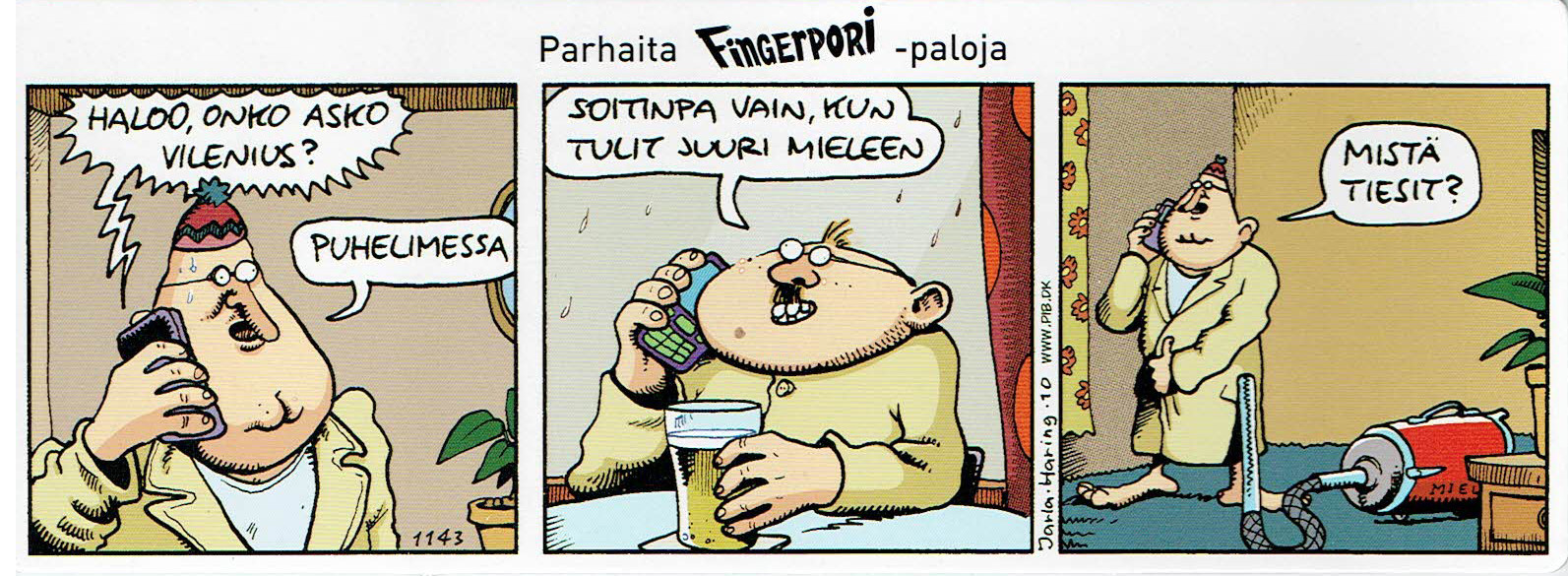 Fingerpori sarjakuvataulu Tulit Mieleen