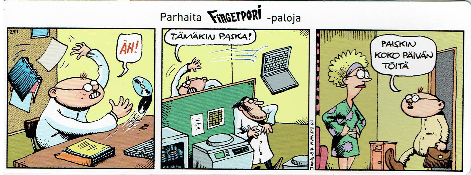 Fingerpori-sarjakuvataulu - Paiskin töitä