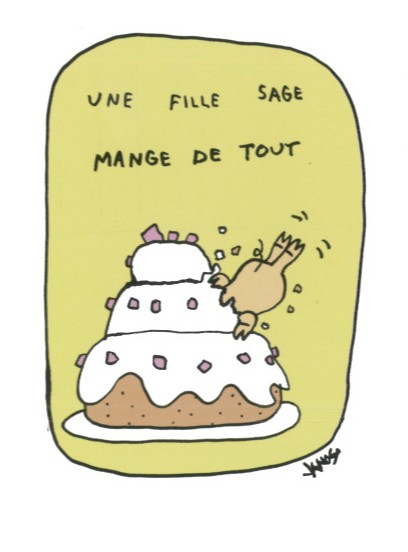 Piggu Possu -kortti - Une fille sage mange de tout