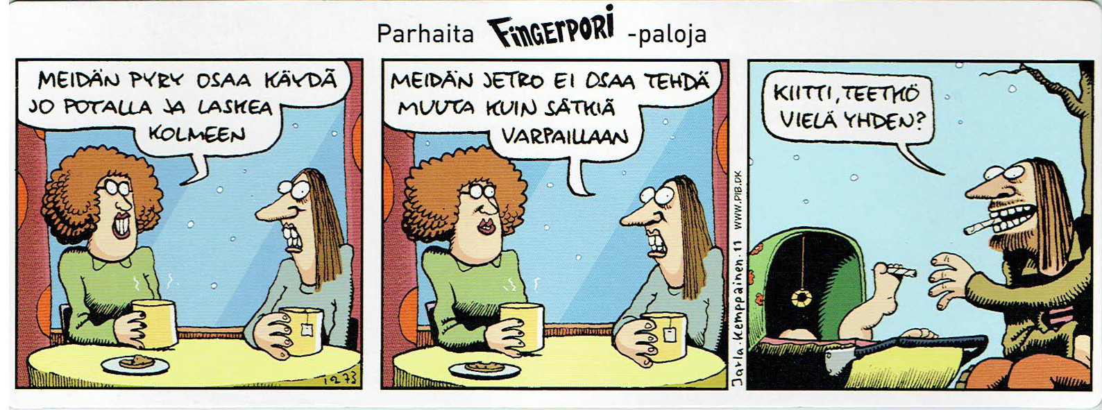 Fingerpori-sarjakuvataulu - Varpaillaan