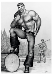 Tom of Finland / Metsätyömiehet -postikortti