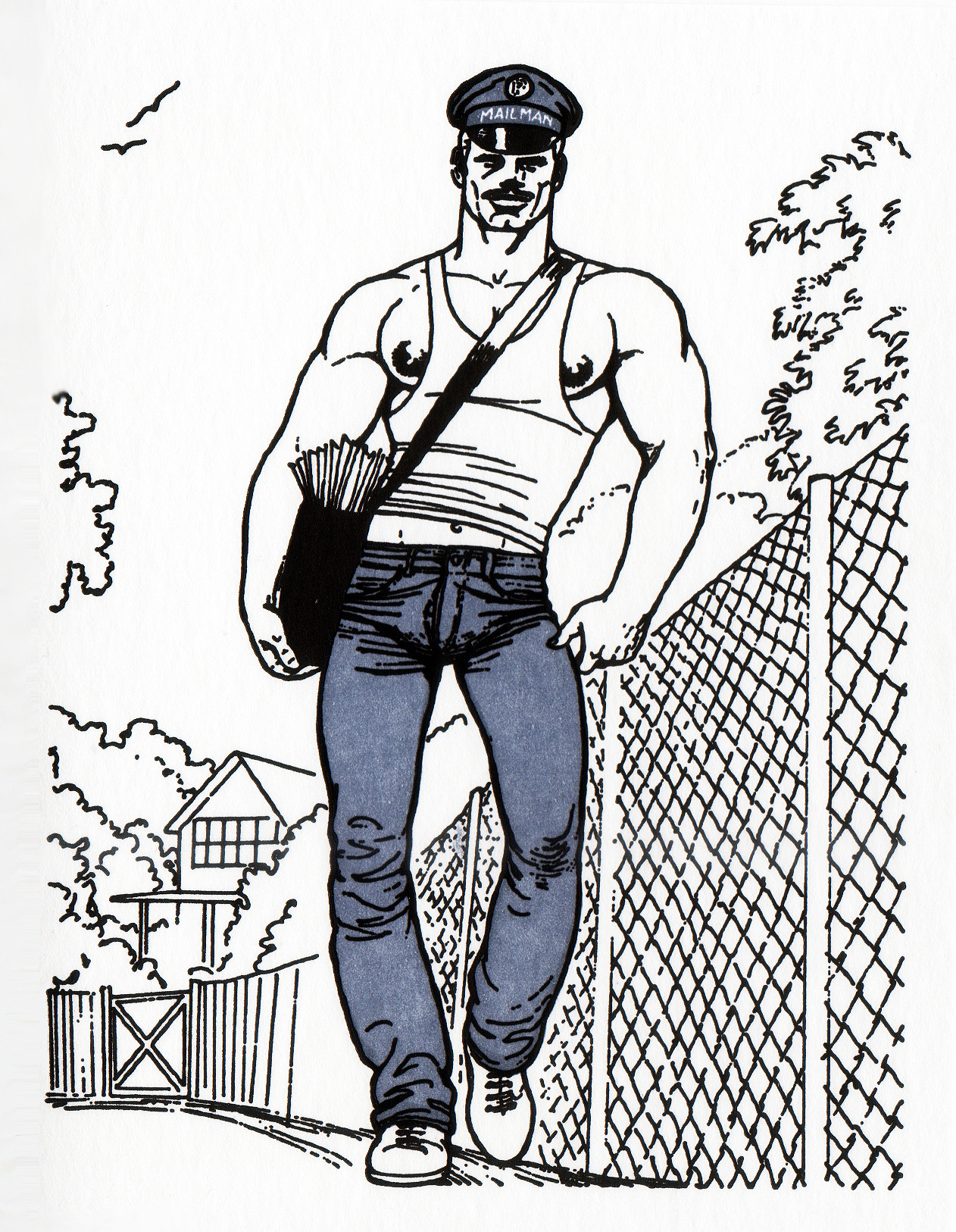 Tom of Finland / Jannu huoleton -kortti, 2-os. kohopainettu