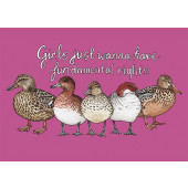 Girls just wanna have fundamental rights -lintupostikortti
