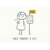 Finnish Nightmares -postikortti - Public transport is late