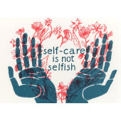 Kissing behind the Barricades -postikortti - Self-care is not Selfish